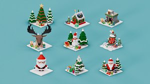 3D Stylized Christmas 3D Model Pack  Holiday Winter Assets