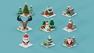 Stylized Christmas 3D Model Pack Holiday Winter Assets