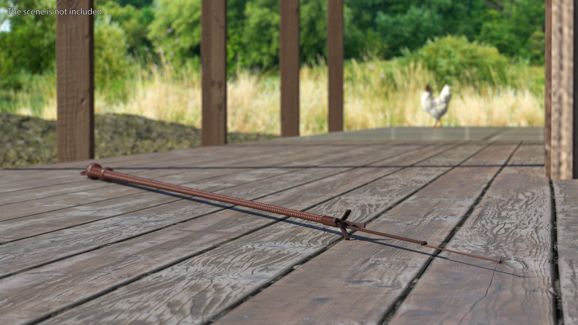 Cowboy Whip Brown Rigged for Cinema 4D 3D model preview