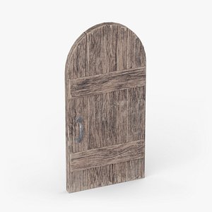 Medieval Door Arched 02 3D model