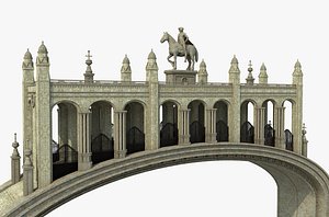 Fantasy Ancient Horse Knight Bridge