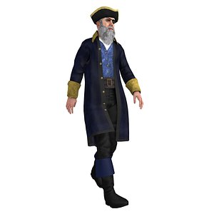 rigged pirate captain 3 3d model