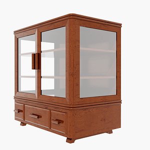 Antique Timber Display Shelf with Drawer Carpentered Craft Malaysia