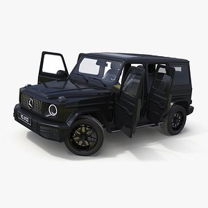 3D Gelandewagen Mercedes-Benz AMG 63 Black Rigged for Cinema 4D
