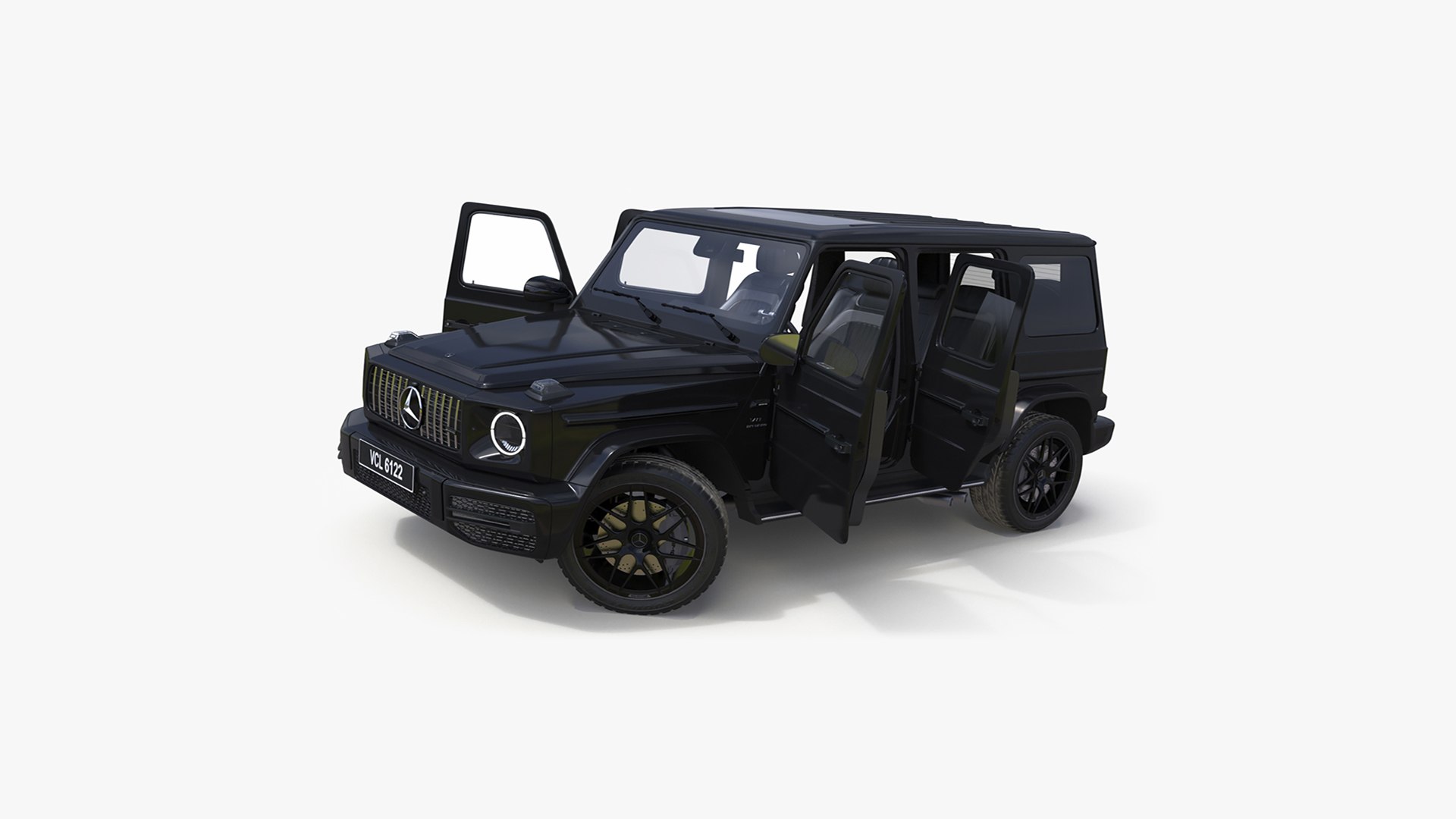 Gelandewagen Mercedes-Benz AMG 63 Black Rigged for Cinema 4D 3D model preview
