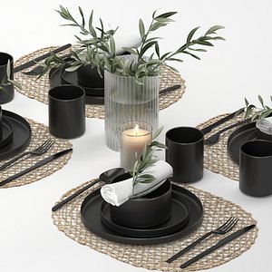 Black Table Setting model