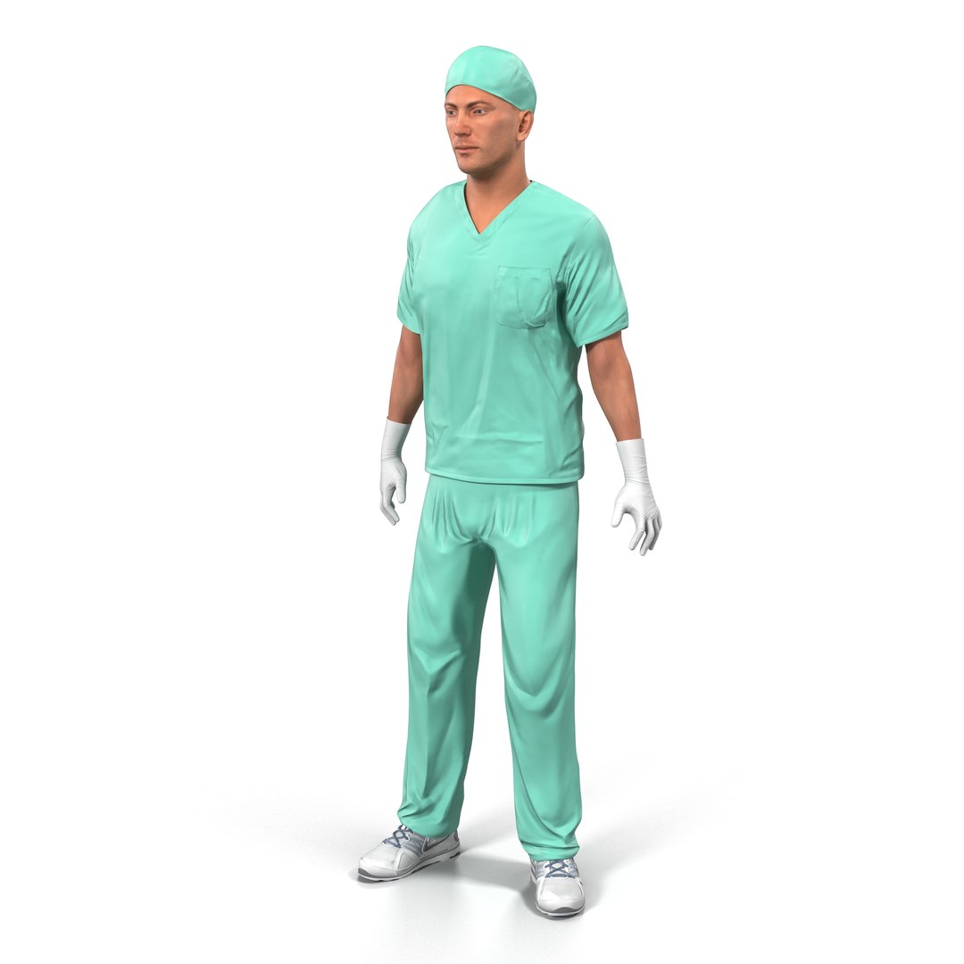 Male Surgeon Caucasian Rigged 2 3D model preview