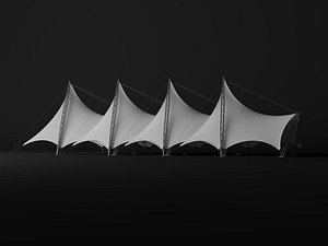 3D Modern Tensile Membrane Structures Canopy