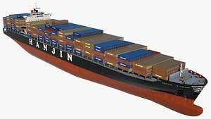 3D container ship hanjin tianjin model
