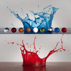 3D Animated Liquid Collection 9 Crown Splashes 3ds Max And Blender model