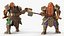 Dwarf Warrior with Hammer Rigged 3D model