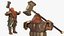 Dwarf Warrior with Hammer Rigged 3D model