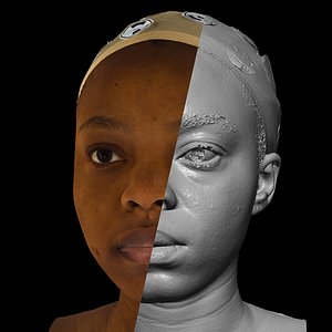 3D African Female 30s head scan 027 model