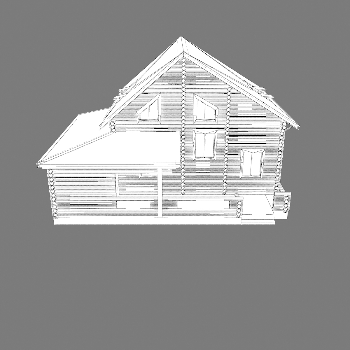 3d model log house