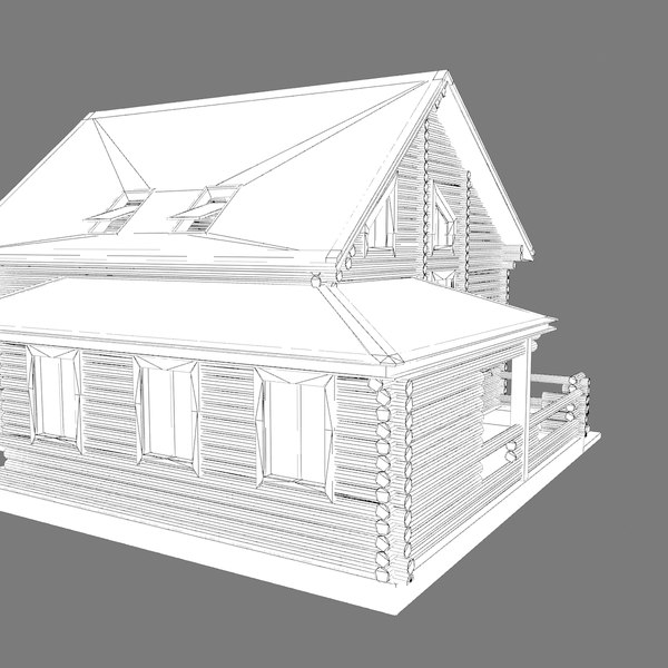 3d model log house