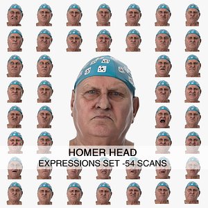 Homer Clean Scans Full Expression Set - 54 poses Collection model