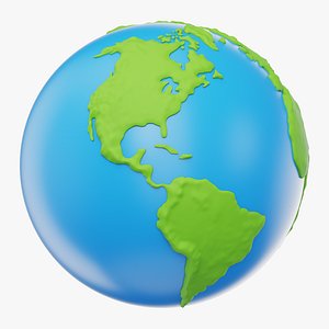 Cartoon Earth with topography