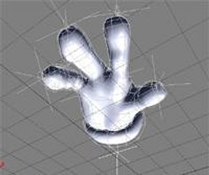 enveloped cartoon hand 3d xsi
