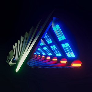 3D 3d model of a Triangular shaped tunnel model