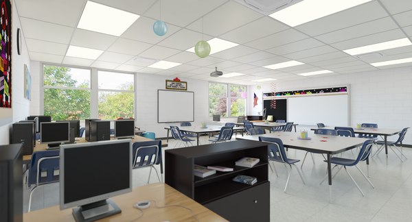 Class room realistic 3D model - TurboSquid 1253585