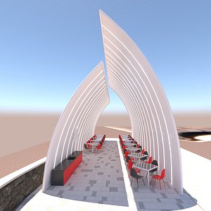 3D model concept  cafe
