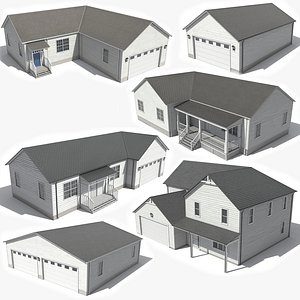 Residential Houses Collection PBR Low Poly model