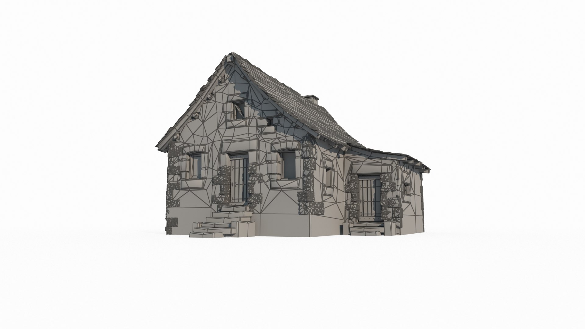 3D Medieval Architecture Red Brick Houses Model - TurboSquid 2342711