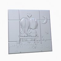 3D model in the form of a love couple on a chocolate bar for 3D printing