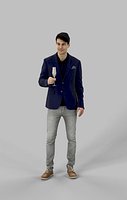 Casual Man Prime Smartly Dressed Standing While Holding A Glass Of Champagne