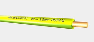 VD HO7V-U 450 750V 2,5 mm2 yellow green.max