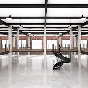 3D Industrial loft and office space 9 model