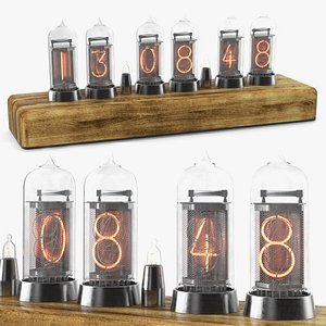 Retro Nixie Tube Clock with Wooden Base