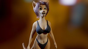 3D Mayala Anthro Lioness model