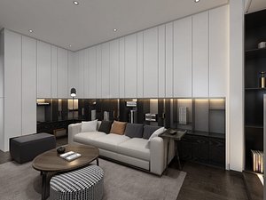 Modern living room - bed room - Kitchen model