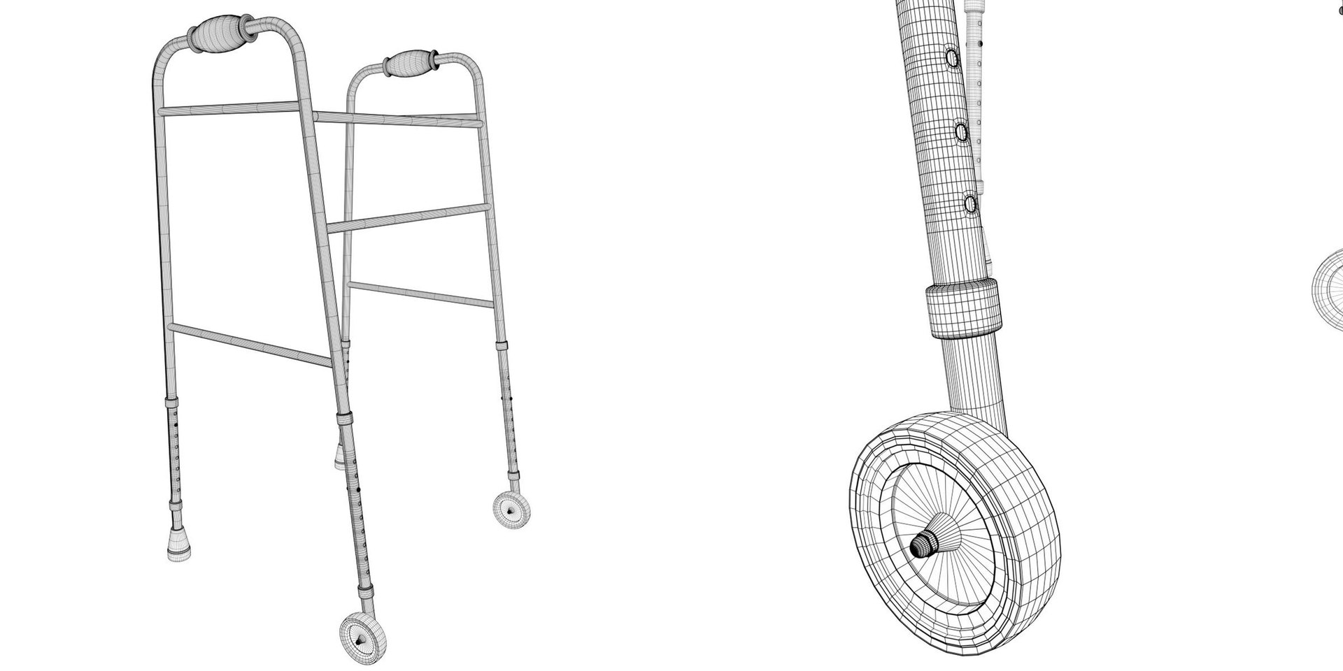 Frontwheeled walker model TurboSquid 1396626