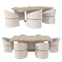 Caracole Horizon table dune chair