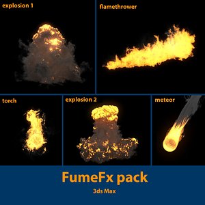 3D model pack fumefx explosion