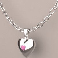 Ruby Heart Necklace and Chain