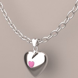 Ruby Heart Necklace and Chain