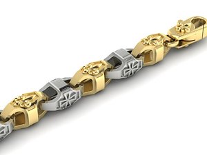 beautiful chain or bracelet royal lily and maltese cross