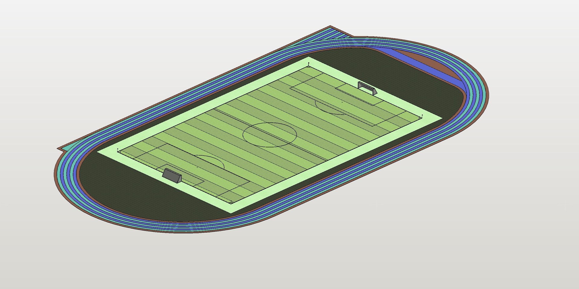3D Soccer Field Athletics Track Model - TurboSquid 2040150