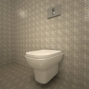 3d vitra retro toilet bowl model