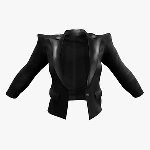 3D Strong Power Shoulder Blazer Jacket model