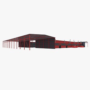 recycling waste sorting building 3D