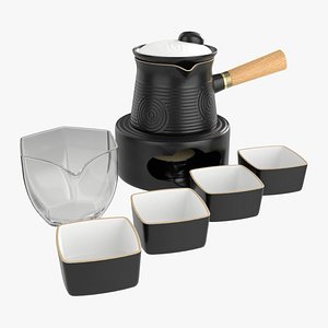 3D Japanese Kyusu Tea Set with Warmer 02 model