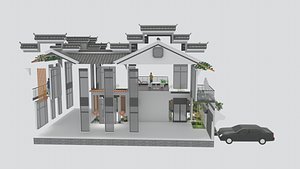 3D Chinese Traditional Courtyard Houses 3D Model model