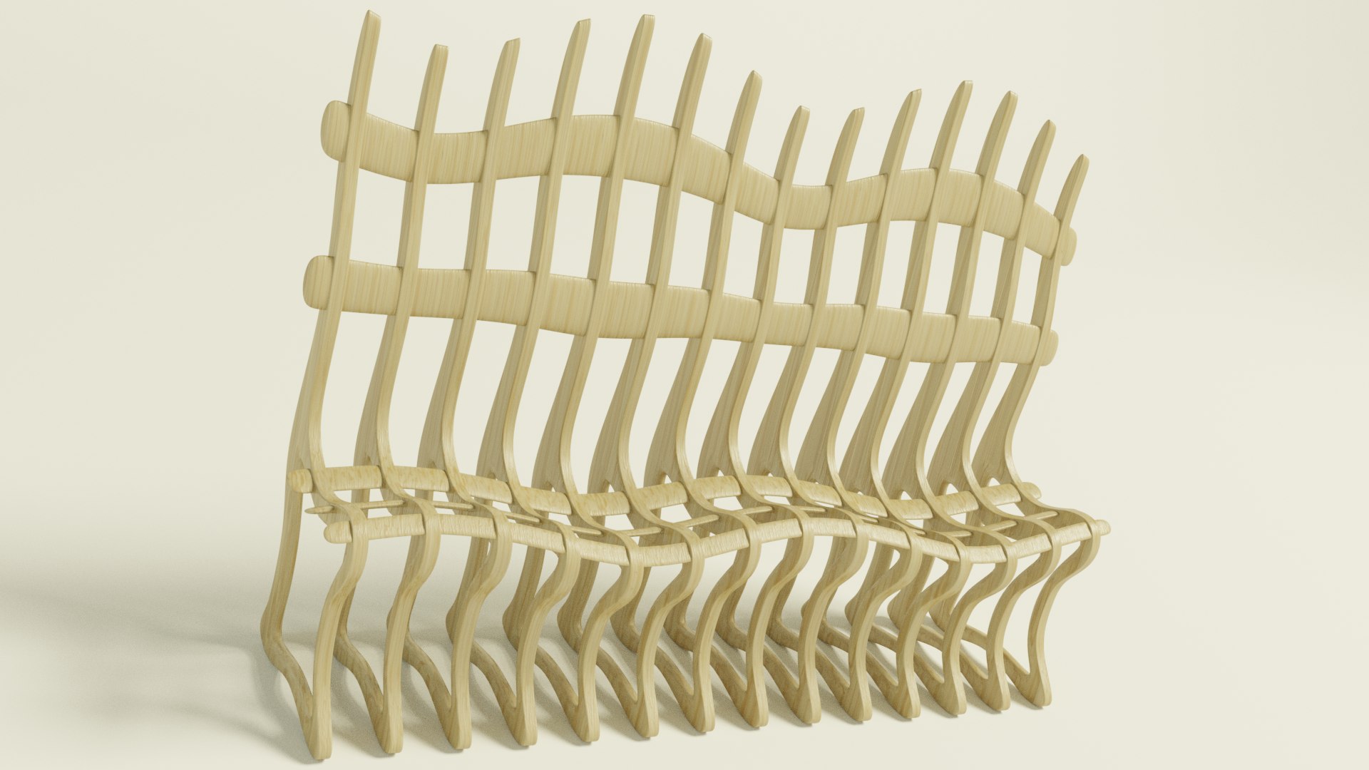 Ribbed Bench 3D Model - TurboSquid 1149407