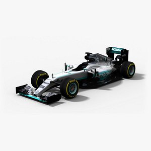 3d mercedes f1 w07 hybrid model