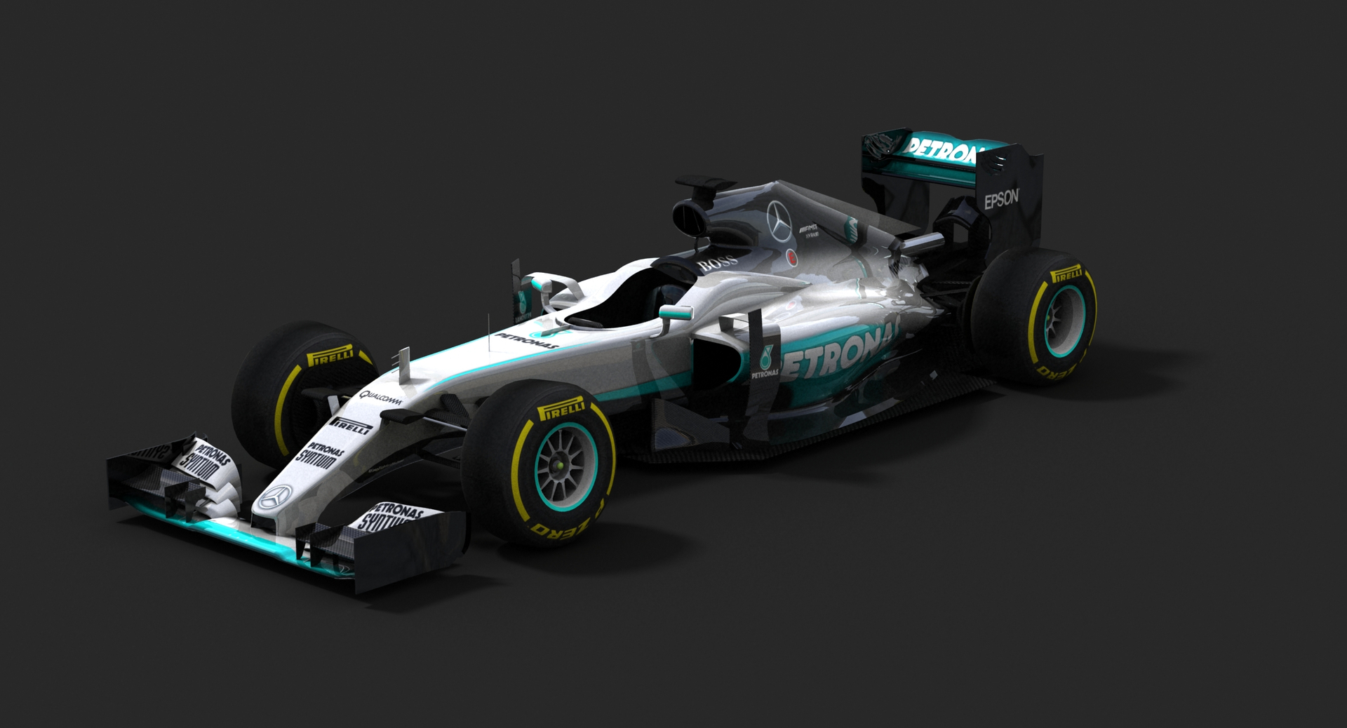 3d Mercedes F1 W07 Hybrid Model