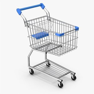 3D Shopping Cart Blue
